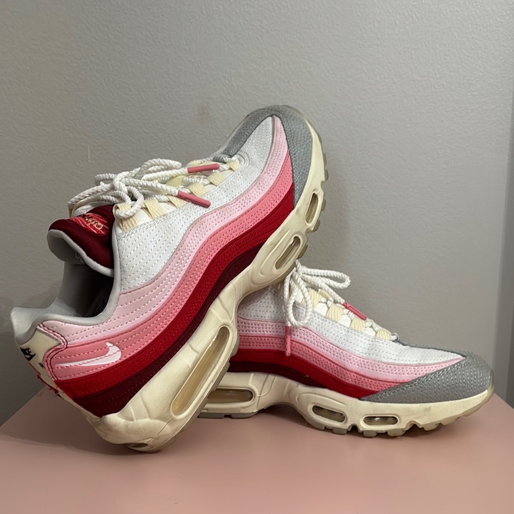 Nike Red and Pink Air Max Sneakers with Gradient Design